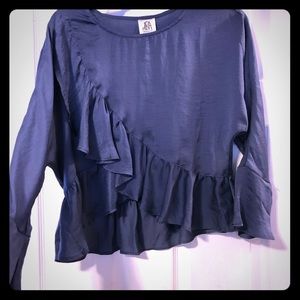 Metallic blue blouse